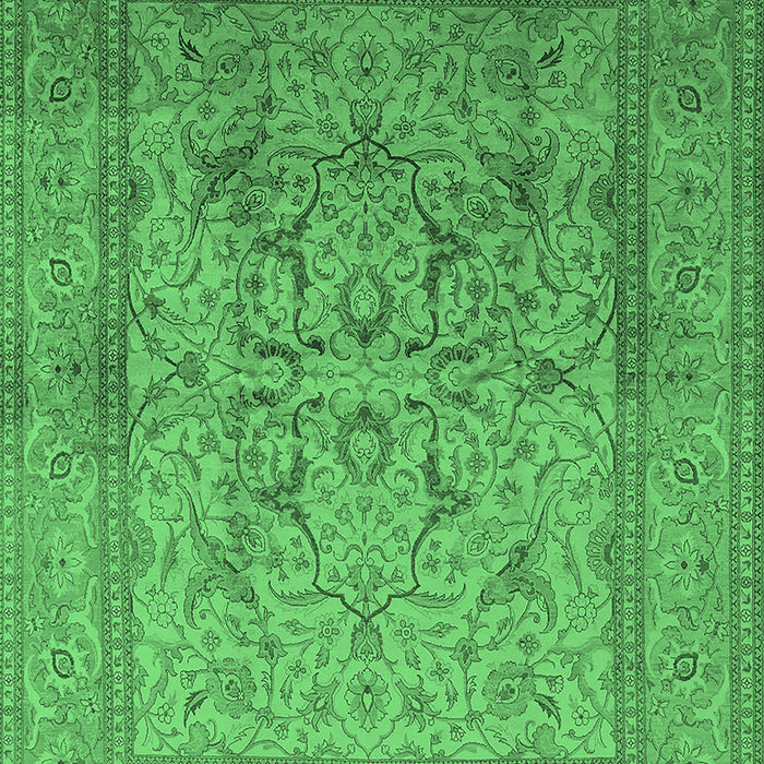 Machine Washable Oriental Emerald Green Industrial Area Rugs, wshurb3098emgrn