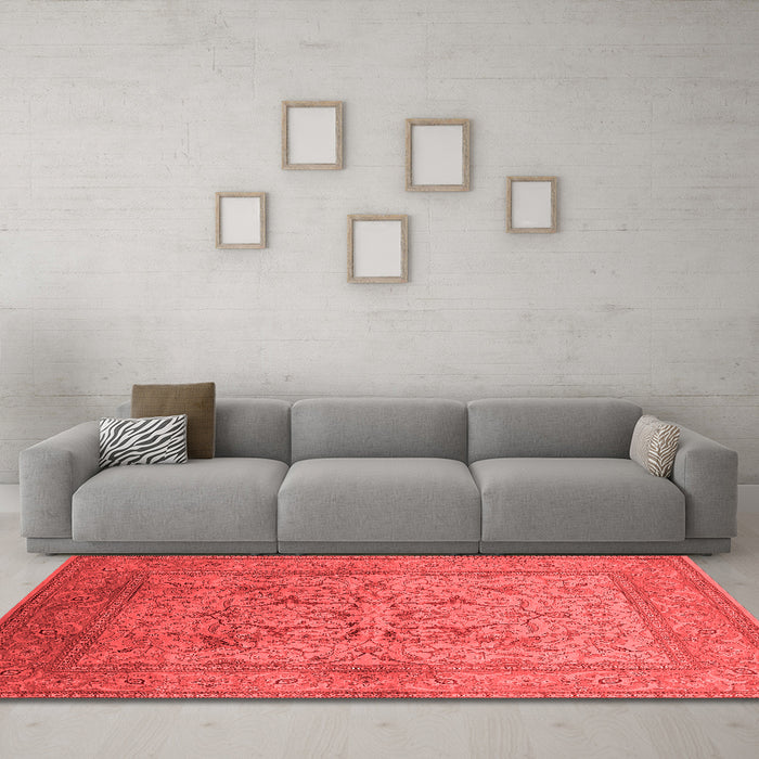 Industrial Red Washable Rugs