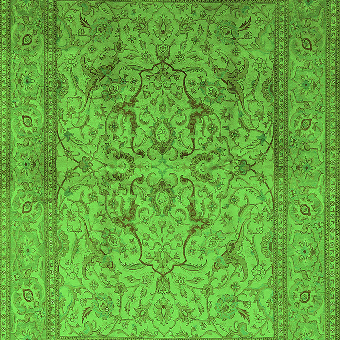 Machine Washable Oriental Green Industrial Area Rugs, wshurb3098grn