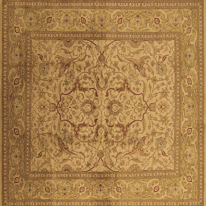 Square Machine Washable Oriental Brown Industrial Rug, wshurb3098brn