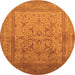 Round Oriental Orange Industrial Rug, urb3098org