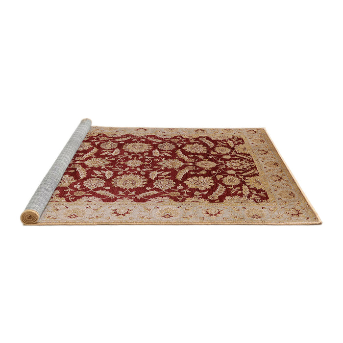 Sideview of Machine Washable Industrial Modern Red Rug, wshurb3099