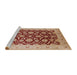 Sideview of Machine Washable Industrial Modern Red Rug, wshurb3099