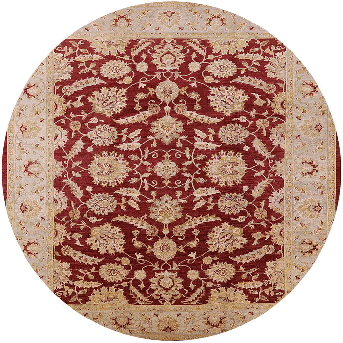 Round Machine Washable Industrial Modern Red Rug, wshurb3099