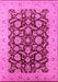 Machine Washable Oriental Pink Industrial Rug, wshurb3099pnk