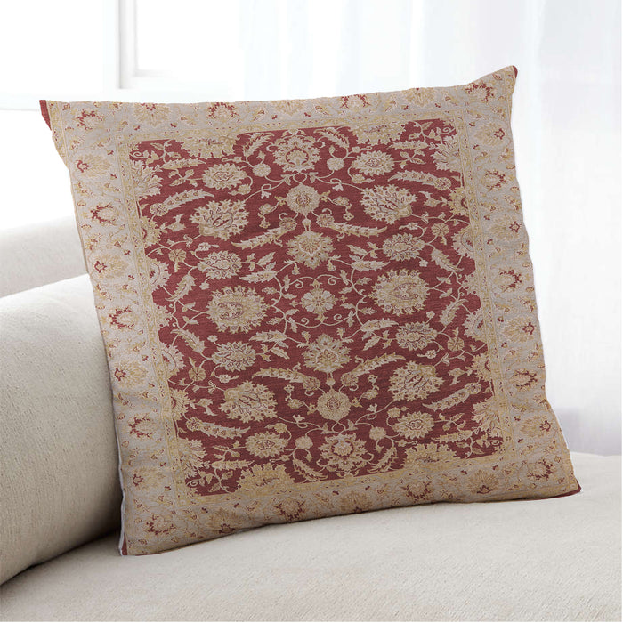 Lifestyle Image of Mid-Century Modern Urban Square Red Throw Pillow, 18 inch by 18 inch, pwurb3099