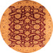 Round Oriental Orange Industrial Rug, urb3099org