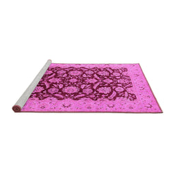 Sideview of Machine Washable Oriental Pink Industrial Rug, wshurb3099pnk