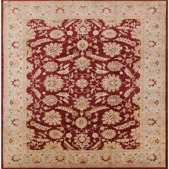 Square Machine Washable Industrial Modern Red Rug, wshurb3099