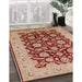 Mid-Century Modern Red Oriental Rug in Family Room, urb3099