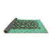 Sideview of Oriental Turquoise Industrial Rug, urb3099turq