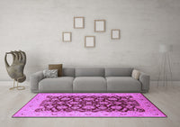 Machine Washable Oriental Purple Industrial Rug, wshurb3099pur