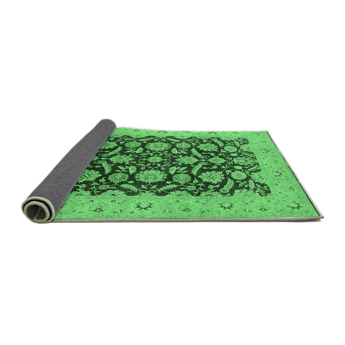 Sideview of Oriental Emerald Green Industrial Rug, urb3099emgrn