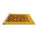 Sideview of Machine Washable Oriental Yellow Industrial Rug, wshurb3099yw