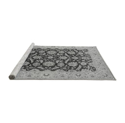 Sideview of Machine Washable Oriental Gray Industrial Rug, wshurb3099gry