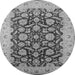 Round Oriental Gray Industrial Rug, urb3099gry