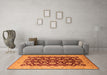 Machine Washable Oriental Orange Industrial Area Rugs in a Living Room, wshurb3099org