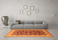 Machine Washable Oriental Orange Industrial Rug, wshurb3099org