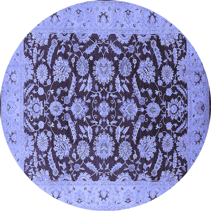 Round Oriental Blue Industrial Rug, urb3099blu