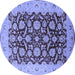 Round Oriental Blue Industrial Rug, urb3099blu