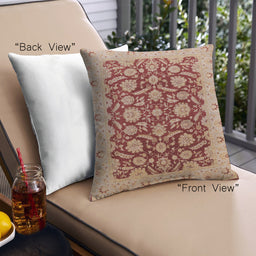 Front View of Mid-Century Modern Urban Square Red Throw Pillow, 18 inch by 18 inch, pwurb3099