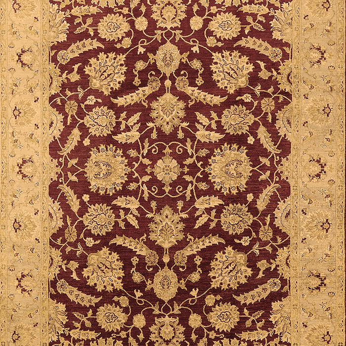 Machine Washable Oriental Brown Industrial Rug, wshurb3099brn