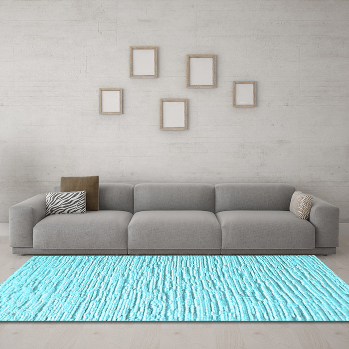 Machine Washable Solid Light Blue Modern Rug in a Living Room, wshurb309lblu