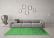 Machine Washable Oriental Emerald Green Industrial Area Rugs in a Living Room,, wshurb3100emgrn