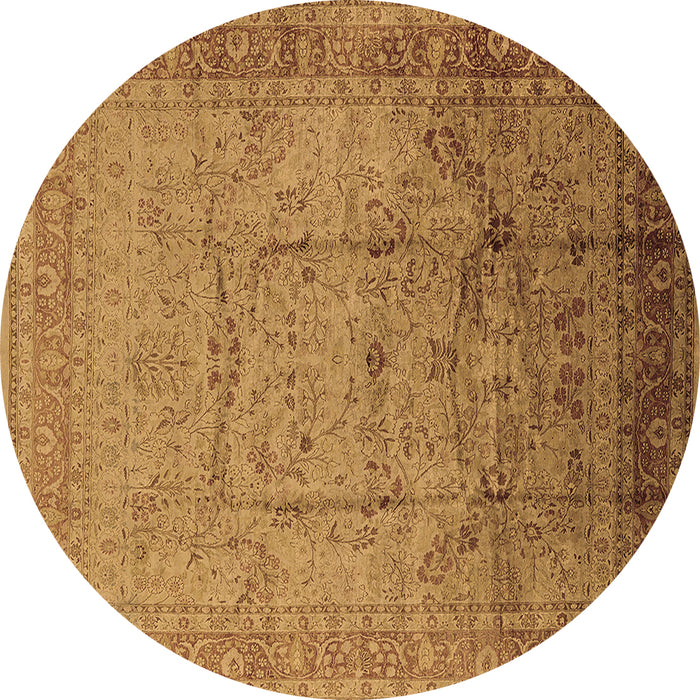 Round Oriental Brown Industrial Rug, urb3100brn