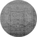 Round Oriental Gray Industrial Rug, urb3100gry