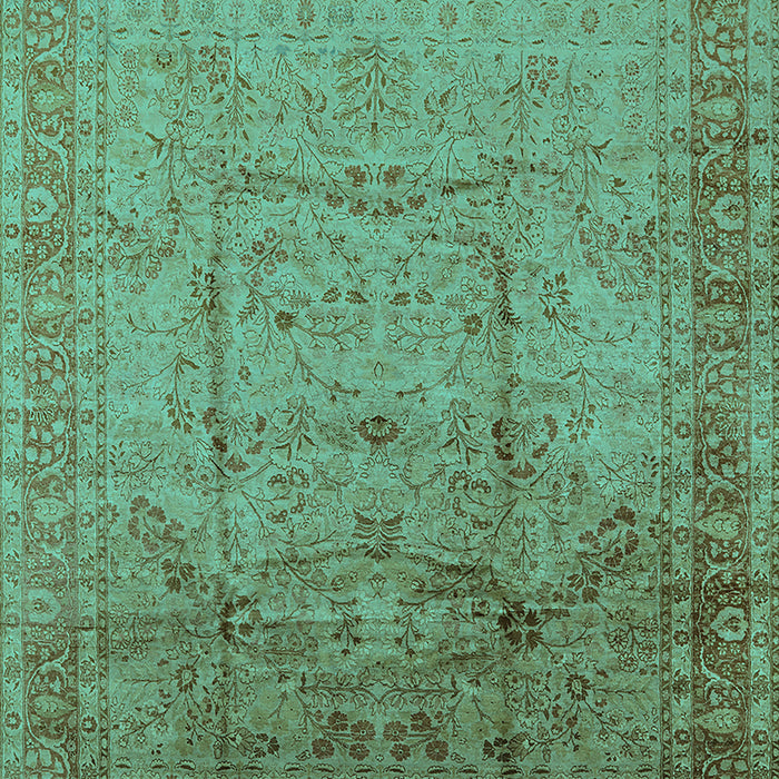 Machine Washable Oriental Turquoise Industrial Area Rugs, wshurb3100turq