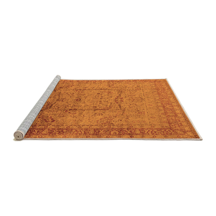 Sideview of Machine Washable Oriental Orange Industrial Area Rugs, wshurb3100org