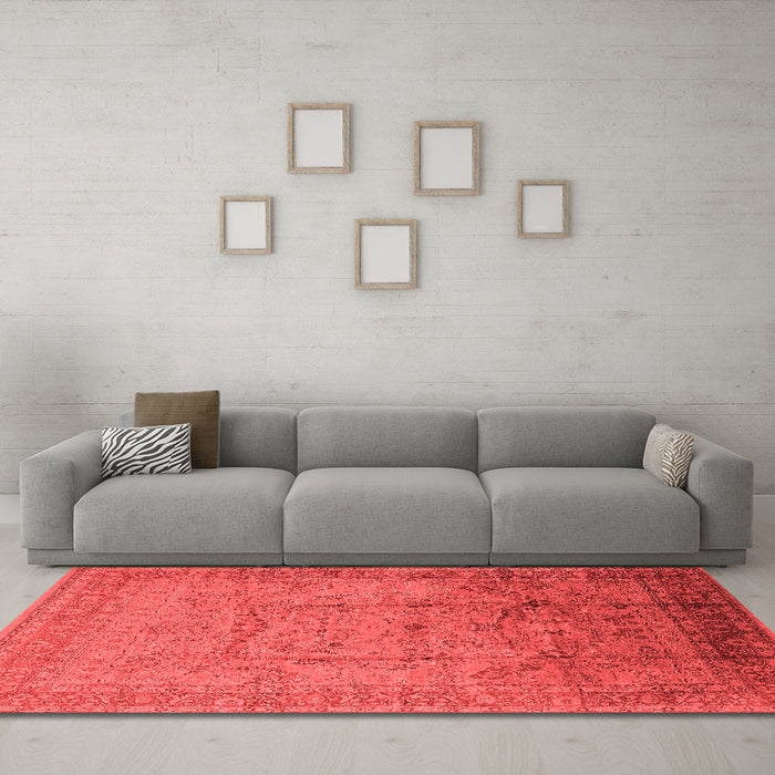 Industrial Red Washable Rugs