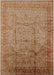 Mid-Century Modern Mahogany Brown Oriental Rug, urb3100