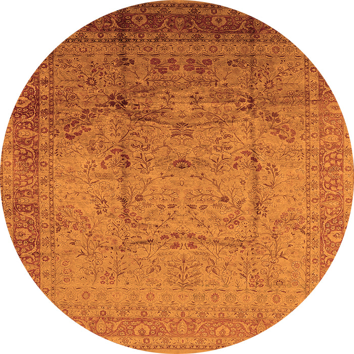 Round Oriental Orange Industrial Rug, urb3100org