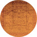 Round Oriental Orange Industrial Rug, urb3100org