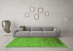 Machine Washable Oriental Green Industrial Area Rugs in a Living Room,, wshurb3100grn