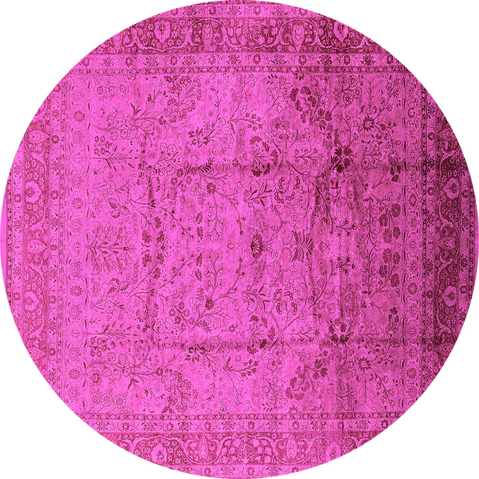 Round Oriental Pink Industrial Rug, urb3100pnk