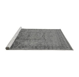 Sideview of Machine Washable Oriental Gray Industrial Rug, wshurb3100gry