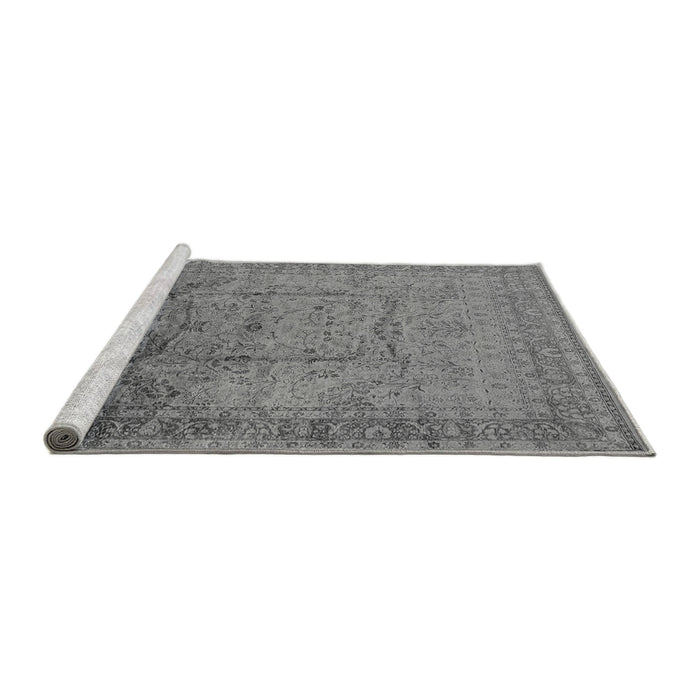 Sideview of Machine Washable Oriental Gray Industrial Rug, wshurb3100gry