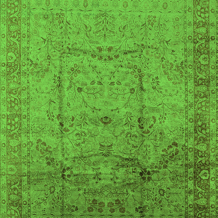 Machine Washable Oriental Green Industrial Area Rugs, wshurb3100grn