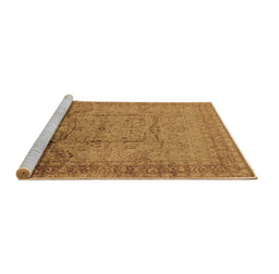 Sideview of Machine Washable Oriental Brown Industrial Rug, wshurb3100brn