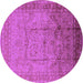 Round Oriental Purple Industrial Rug, urb3100pur