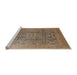 Sideview of Machine Washable Industrial Modern Sienna Brown Rug, wshurb3101