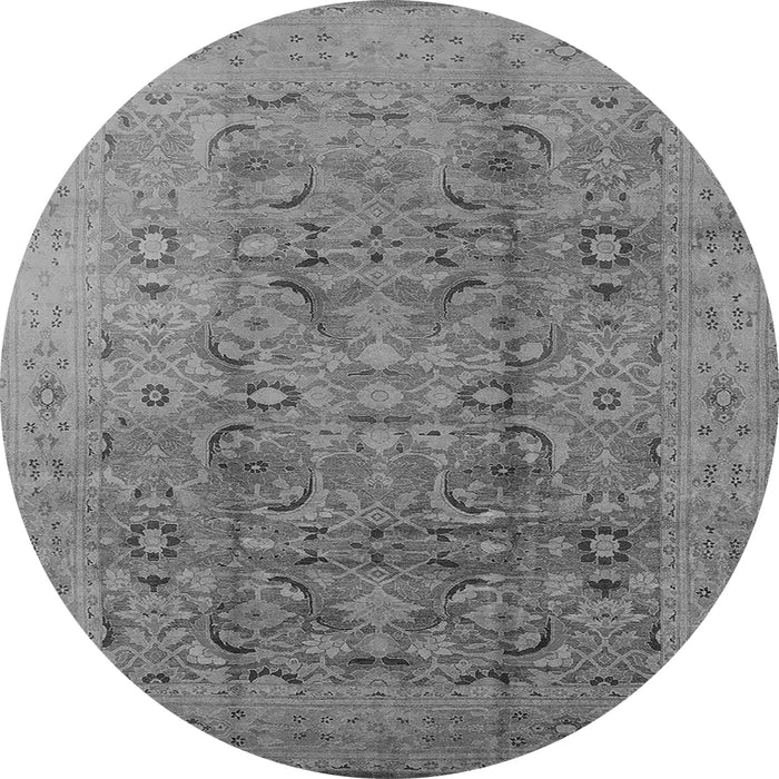 Round Oriental Gray Industrial Rug, urb3101gry
