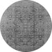 Round Oriental Gray Industrial Rug, urb3101gry