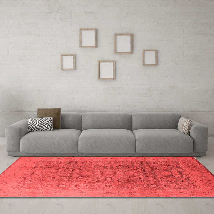 Industrial Red Washable Rugs