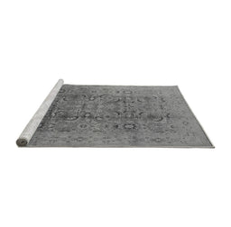 Sideview of Machine Washable Oriental Gray Industrial Rug, wshurb3101gry