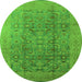 Round Oriental Green Industrial Rug, urb3101grn