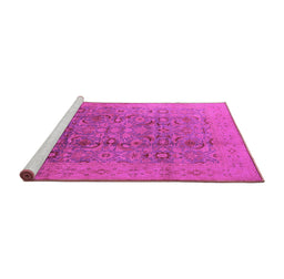 Sideview of Machine Washable Oriental Pink Industrial Rug, wshurb3101pnk